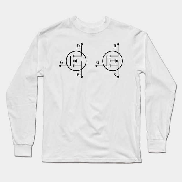 Mosfet Symbol Long Sleeve T-Shirt by ScienceCorner